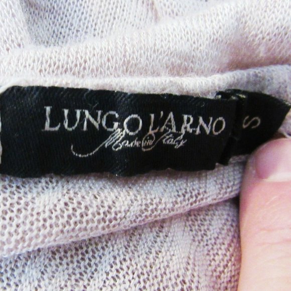 LUNGO LARNO Dusty Rose/Pink MADE IN ITALY Waterfall Front Sweater/Cardigan SZ S - Picture 5 of 7